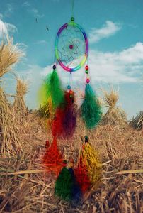 Colorful Handmade Dream Catcher Net with Feathers Wind Chimes Wall Hanging Hanging Decorations Dreamcatcher Craft Gift3366669