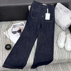 Kvinnors jeans xiao xiangfeng DR Letter Belt för hösten rak rör pendlare hög midja show hög och smal golvbantningsbyxor