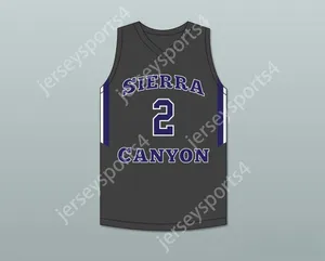 Anpassat namn Youth/Kids Scotty Pippen Jr 2 Sierra Canyon School Trailblazers Charcoal Grey Basketball Jersey 2 Top Stitched S-6XL