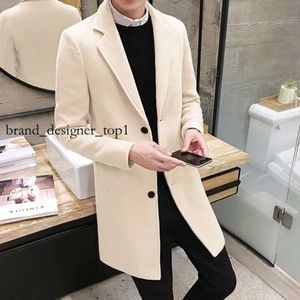 Trench męski Top Quatys Coats Autumn Winter Fashion Designer wełna mieszanki wełny zwykły płaszcz biznesowy mężczyzna gruby ciepły płaszcz przystojny długi długi odzież wierzchnia mężczyzna B8C6