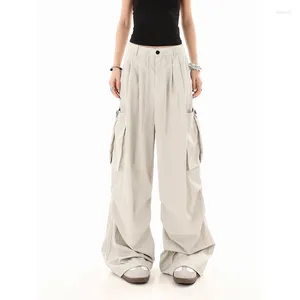 Pantaloni da donna Casanl Brand Brand Vintage Parachute Females 2024 Summer Lamgy American Cargo per donne Abiti coreani gambe coreane