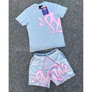 SynaWord high street fashion hip-hop suit men's trendy T-shirt printed syna shorts
