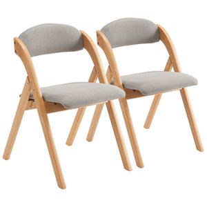 Wooden Folding Chairs with Padded Seat and Back, Modern Dining Chairs Extra Chair for Guests Living Room Office Wedding Party