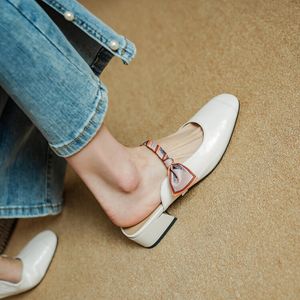 2024 Sommer neu dicke sandalen unterer Absatz runden Zehen Farbblock Mode komfortable Sandalen
