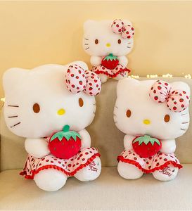 Cuscino fumetto fragola ciao piccola bambola gatto peluche giocattolo carino cartone animato gatto bambola da bambola da bambolo regalo all'ingrosso