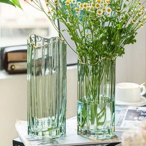 Vasos de tamanho grande nórdico simples e criativo vaso de vidro transparente vaso hidropônico vaso doméstico decoração de arte decoração de desktop j240515