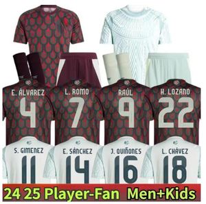 2024 2025 MeXiCO Soccer Jerseys CHICHARITO 24/25 National Team Football Shirt Men Kids Kit Home Away Camisetas Copa America Maillot Mexique GIMENEZ LOZANO