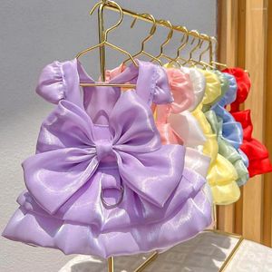 Dog Apparel 1PC Pet Spring/Summer Breathable Wedding Dress Prom Party Princess Dresses With Pulling D-ring For Small Medium Dogs