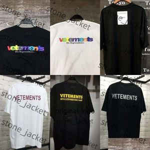 Men's T-shirts Vetements T Shirt Men Woman Short Sleeve Big Tag Hip Hop Loose Casual Embroidery Tees Black White Tshirts Top X0726 VTM fd71