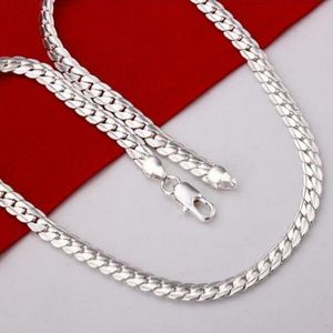 2017 New Fashion Necklace Silver Plated Men's smycken halsband silverpläterad halsband gratis frakt G207 241E