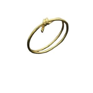 Bangle Designer Bracelet Gold Ladies Stainless Steel Knot Smooth Couple Fashion Luxury Jewelry Valentine S Day Drop Delivery Bracelet Otxy9