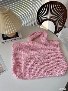 2024 Роскошные дизайнерские модные пляжные сумки женская высококачественная сумка для плеча соломка