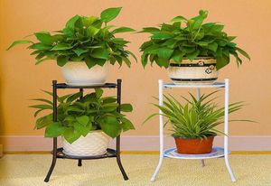 Metall Flower Plant Pot Stand Shelf Rack Holder Iron Flower Display Shelf 2 Tray For Garden Balcony Patio Home Outdoor Indoor Decor4248847