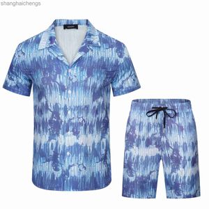 Trend branded Amirirs costumes sets for men high quality designer clothes Fashion Brand Summer Print Casual Versatile Star Same Short sleeved Shirt Set Fashion