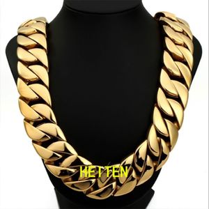 Luxury Mens 316L Stainless Steel HEITEN 32mm 23mm Width16 -28 Hip hop Heavy Cuban Gold Chain Fashion Heiten Jewelry 28 3 1cm 980g 2772