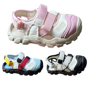 Бесплатная доставка Дизайнерская раковина пляжные сандалии детская обувь детка детей сетчатые тапочки скользит розовые голубые белые водонепроницаемые туфли корм для кормления