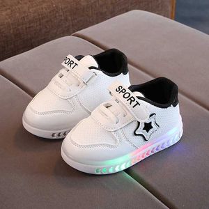 Athletic Outdoor Girls Casual Shoes Little Kids Fashion Led Bright Sneakers Childrens Shining Light Sneakers Kids Breattable Glowing Light Shoes Y240518