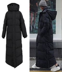 Women039s Down Parkas de 126 cm de inverno mais espesso xlong fofo 90 casacos fêmeas de tamanho de vento de tamanho de vento.