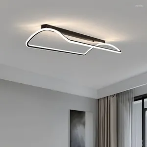 Luzes de teto Minimalist Line Light for Modern Study Bedroom Sala de estar para refeições Interior luminária decorativa