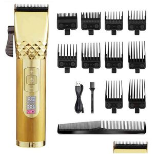 Hårtrimmer 2022 Ny Professional Clipper Set laddningsbar elektrisk T9 Cutting Hine Beard Shaver Wireless Frisörsbutik L220809 DR OTR2T