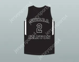 Anpassat namn Youth/Kids Scotty Pippen Jr 2 Sierra Canyon School Trailblazers Black Basketball Jersey 2 Top Stitched S-6XL