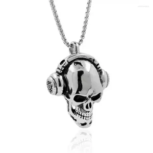 Подвесные ожерелья изысканный музыкальный череп колье мужского персонализированного творческого панк -стрит -арт -аксессуаров подарок