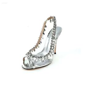 High Sandals Summer Women's 2024 Fashion Stiletto Heel Peep Toe Sexiga catwalk -show med Diamond/Rhinestone 749 D 3133