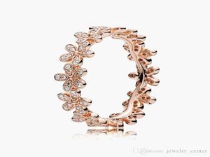 Женские 925 серебряных серебряных обручальных колец кубические циркониевые бриллианты для стиля 18k розового золота розовые цветочные обручальные колец