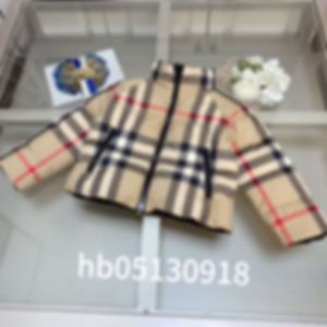 Crianças infantis Parkas Autumn/Winter Standing Collar grande casaco xadrez com design de zíper bidirecional para meninas meninas