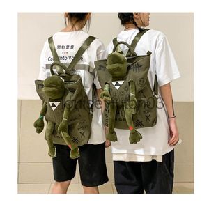 Designer Basketballschule süße Cartoon Frosch Rucksack Herren Womans Tote Schulter Handtasche Messenger Modestudent Leisure Canvas Luxuri 196H