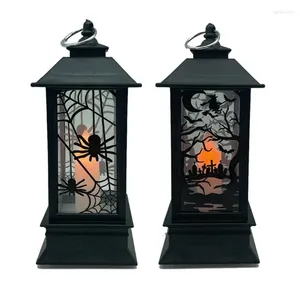 Night Lights Halloween Wind Lantern LED Luminous Single Wax Window Decoration Small Square Lamp Light Home