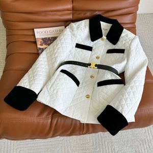 Kadın Ceketler C23 Sonbahar Kış Moda Metal Kemer Dekorasyon Mizaç Ünlü Tarz İnce Bel Pamuk Ceket