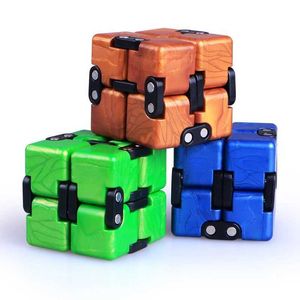 Magic Cubes Metal Infinite Magic Cube Anti Stress Fidget Toys Easy Play Hand Spinner Office Cubic Stress Reliever Toys for Kid Children Gift Y240518