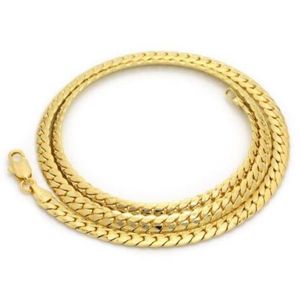 Miami Cuban Link Chain 14k Gold Plated 4mm 24 Halsband 190U