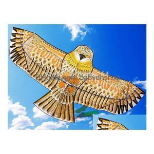 Kite Accessories High Quality 1.8M Golden Eagle Bird With Handle Line Outdoor Games Flying Drop Delivery Toys Gifts Sports Play Dha2Z