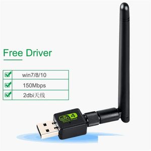 Wi-Fi Finders USB sem driver 150m Wireless Card de rede Laptop WiFi Receptor Suporte Windows Vista/XP/7/8/10 Drop Delivery Com Otate