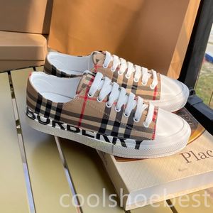Vintage Casual Canvas Schuhe Designer Sneaker Print Check Trainer Männer Luxus -Bahnsteig -Trainer gestreift