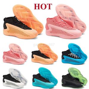 Basketballschuhe ae 1 ae1 Herren Womens Designer Basketballschuhe Männer Frauen Sneakers Klassische New Wave Schuh Liebe Pink Coral Sky Blue Green Panda Weißer Signature Tennis bei