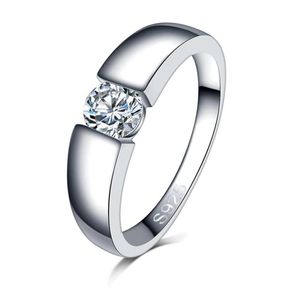 Prawdziwy 925 Srebrny ślub Diamond Pierścienie Moissanite dla kobiet mężczyzn Silver zaręczyny Miłość Miłość Kolejna Rozmiar 6 7 8 9 10 11265e6928149