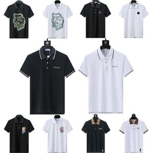 Męska koszulka polo projektant polo droty czarne koszule Man Fashion Business Luksusowe białe drukowanie jakość marki kratą Tshirt tops tee męskie koszule