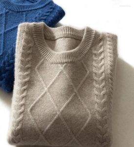 Men039s moletons 95 suéter de lã Homens de cashmere Classic Plaid Pullover Tops de inverno de roupas à prova de quente1818667