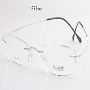 Lyxmärke silhuett titan rimless optiska glasögon ramar ingen skruvrecept glasögon med bax gratis frakt 312a