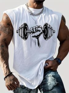 Men's Tank Tops Summer Vest Top Gym Fitness Training Clothing Quick Dry Body Building Sleeveless T Fashion Oversized Sport Basketball