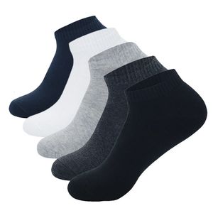 5 Pairs Low Cut Men Socks Solid Color Black White Breathable Cotton Socks Male Sport Short Socks Business Women Men 240518