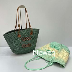 Loevwe Beach Bag Designer Lowew Women Mesh Straw Hallow Out Grass Fashion Summer Large HOBO Bohemian Style Handle Handbag Tote