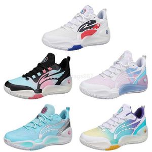 Basketbol Ayakkabıları 2023 Giyim Dayanıklı Çok Renkli Basketbol Ayakkabıları Erkek Beyaz Mor Pembe Sarı Mavi Siyah Eğitmenler Açık Hava Spor Spor ayakkabıları
