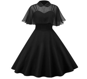 PLEATED RETRO DRESS VINTAGE 50S 60S Summer Women Hepburn Dress 2st Set Aline Floral 4 Colors Choices F2963 Formell klänning7709256