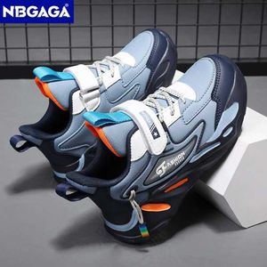 Athletic Outdoor Four Seasons Childrens Fashion Sports Shoes Leather Boys Running Sneakers Flat Casual Walking Shoes Lightweight Y240518