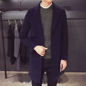 Men's Trench top quality Coats Autumn Winter Fashion designer Wool Blends Casual Business Coat Male Thick Warm Overcoat Handsome Solid Long Outerwear Men c1a4