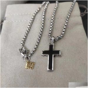 Charm Dy Halskette für Männer Kreuz Anhänger Jewlery Sier Retro Vintage Designer Schmuck Männer Halsketten Kette Man Party Geburtstag Geschenk Drop otuqd